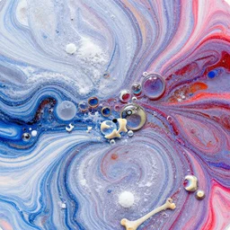 beautiful liquid ink in acrylic paint texture with big oil bubbles and little bones. harmonic kilian eng vibrant snowy colors marble abstraction. ultradetailed realistic art. jean - dragan bibin, beksinski, zawadzki, shaun downey, zoey frank, phil hale, james gurney, frank frazetta, jehan georges vibert, daniel e. greene