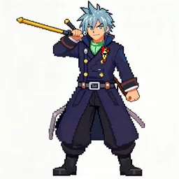 Dante from Devil May Cry in Castlevania Symphony of the Night, highly detailed, pixel art