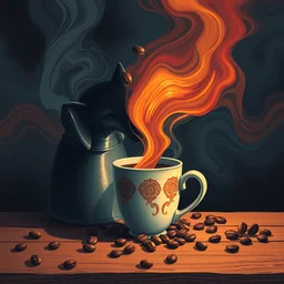 roasted coffee by _ beeple, artgerm, _ aaron _ horkey _ amanda _ sage _ bauhaus, salvador dali, _ bernie _ wrightson _ bruce pennington _ frank _ stella _ anne _ stokes _ alena _ aenami _ angus _ mckie, alex grey, akira toriyama, arthur adams, hp lovecraft, andre masson, brian despain. abstract, artstation, design 4 k, native, hd,