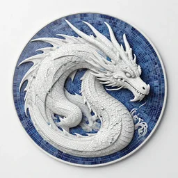 mosaic of a white dragon, octane render, trending on artstation, artstationHD, artstationHQ, unreal engine, 8k