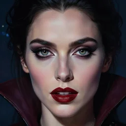 portrait of a anna de armas as vampyre, extreme fine detail background, night, highly detailed, detailed eyes, high quality, digital painting, hyperrealistic, by gaston bussiere, j. c. leyendecker, craig mullins