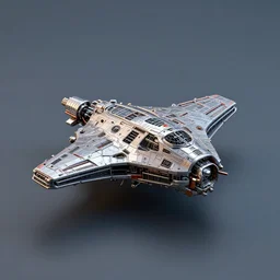 a small c 4 d rendered spaceship toy, center, popular colour, realistic, exquisite detail, complex details, stable, metallic, solid color background, from 2 0 5 0, central composition, cinematic light, sci fi, global illumination, matte painting, high detailed, unreal engine, octane render, 4 k, hd, high quality, bionics, like an insect