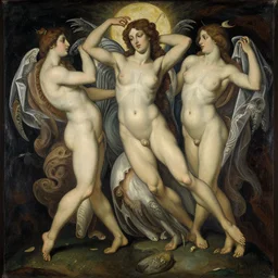 satanic sutch - angle investment of the muses, artwork by franz von stuck