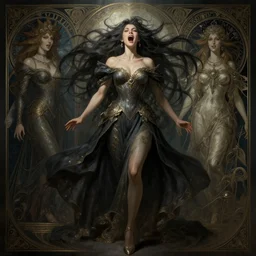 seductive looking final fantasy x, windy hair!!, screaming, surreal dark fantasy, cinematic volumetric lights, full body portrait, dnd, intricate, elegant, highly detailed, digital painting, artstation, concept art, smooth, sharp focus, illustration, art by artgerm and tom bagshaw and greg rutkowski and alphonse mucha