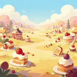 featured on artstation a dessert landscape beautiful image stylized digital art