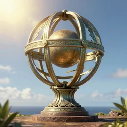 3 d render, sunlight study, kauai, the orb of truth, art nouveau, by maria sibylla merian and ( ( ( ( ( lisa frank ) ) ) ) ), 8 k, sharp focus, octane render