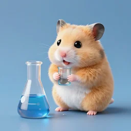hamster made out of a chemical reaction