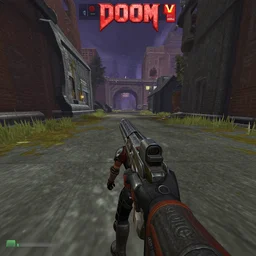 first person game where your only goal is to play doom, opengl, 3 d