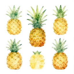 watercolor pineapples minimalist art