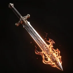 flaming sword in air, dark, intricate, highly detailed, artstation, digital illustration, ruan jia, mandy jurgens, rutkowski
