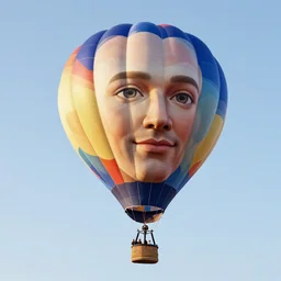 a hot air balloon shaped like jeff's bezos head, 3 d render, octane, ray tracing, ultra high resolution, ultra detailed, 8 k