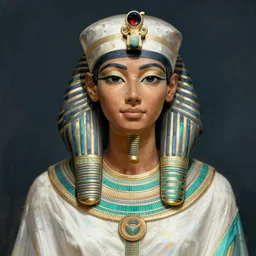 demetria mckinney close-up portrait ancient egyptian, white and teal dress, intricate, elegant, highly detailed, digital painting, artstation, concept art, sharp focus, illustration, orientalism, edwin long, theodore ralli, aleksi briclot, rutkowski, bouguereau