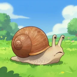 video game snail smiling