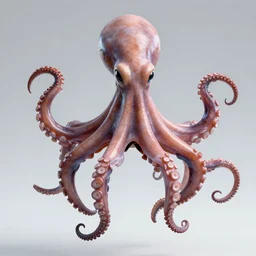 cyborg octopus wearing no thing above the waist