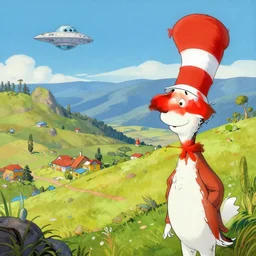 Valle de Cocora landscape in the style of Dr. Seuss, starships, painting by Ralph McQuarrie