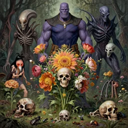 the platonic ideal of flowers, rotting, insects and praying of cletus kasady carnage thanos dementor wild hunt chtulu mandelbulb schpongle doctor manhattan bioshock xenomorph akira, ego death, decay, dmt, psilocybin, concept art by randy vargas and zdzisław beksinski