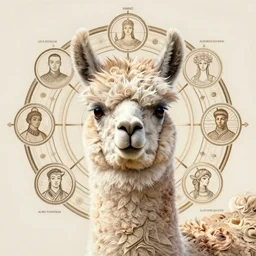 Anthro Portrait of a Llama, Chakra Diagram, sacred geometry, detailed, intricate, elegant, highly detailed, digital painting, artstation, concept art, smooth, llama, llama, sharp focus, illustration, art by artgerm and greg rutkowski and alphonse mucha, daily deviation, IAMAG, masterpiece anthro portrait of a llama