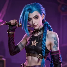 jinx from league of legends portrait, cinematic