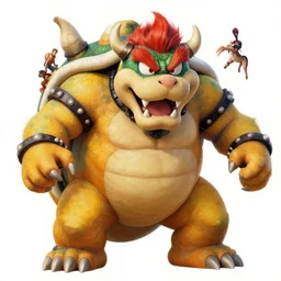 portrait of bowser, heavily muscled with long fangs and large shell. intricate painting by ross tran, magali villeneuve, and jeremy mann.