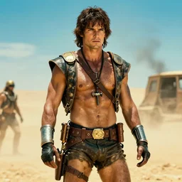 movie still of till lindemann in mad max fury road, 4 k, high quality