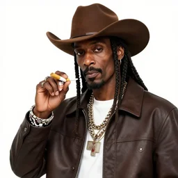 cowboy snoop dogg holding a joint