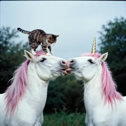 a unicorn sneezing a cat out of its horn, canon 5 d 5 0 mm lens kodachrome n - 9 h - 7 0 4