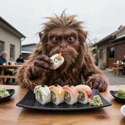Gollum eating sushi, go pro 360 footage air