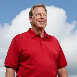 nick saban, crimson and white clouds!!!, rugged, hopeful, portrait, by kim keever