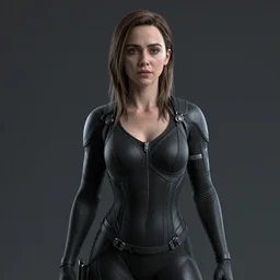 photo of emilia clarke in the similitude of ghost in the shell, photorealism, render, unrealengine, realism, sony a 7 r