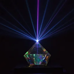4 k photo of a laser shining through a prism of hell