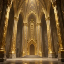 the gilded stone halls of the queen of the dwarves | imposing architecture | dungeons and dragons | dwarven kingdom | Terese Nielsen
