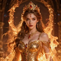 princess, godly, beautiful, intricate, hyper detailed, octane, 4 k, sexy, fire