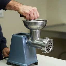 jerma putting an arm in a meat grinder