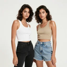 high quality realistic photo of fashionable photo shoot girls in the style of 2 0 0 0, wide angle, shiny olive skin, stylish hairstyles, clothes in the style of 1 9 9 0, fashion style clothes from maison margiela, off - white, forbiddenkn 0 wledge, knwls ; kodak ektar, 2 0 0 iso, 3 5 mm lens, bill henson style beautiful chiaroscuro lighting, beautiful colour palette, beautiful and realistic, wide shot