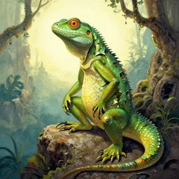 lizardman by greg rutkowski and james gurney.