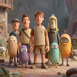 random characters in an iconic environment by basil gogos, octane render, photorealistic, vray, blender