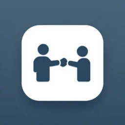 app icon of a connecting app, icon of two figures connecting svg