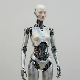a portrait of a female android by sonia boyce