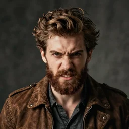 recursive angry handsome bearded young man stuck in a temporal loop