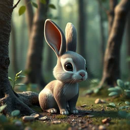 3 d littlest pet shop rabbit in a forest, ambient occlusion, master painter and art style of noel coypel, art of emile eisman - semenowsky, art of edouard bisson