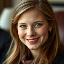 a portrait photo of the beautiful daughter of donald trump and liz cheney, she is smiling, realistic,