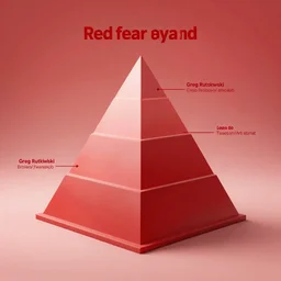 red fear pyramid overview, Greg Rutkowski, 3d scene, trending on Artstation, 8K, ultra wide angle, pincushion lens effect.
