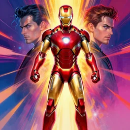 symmetry!! stunning portrait of iron - man!! by victo ngai, kilian eng vibrant colours, dynamic lighting, full body, digital art, winning award masterpiece, fantastically beautiful, illustration, aesthetically inspired by beksinski and dan mumford, trending on artstation 8 k