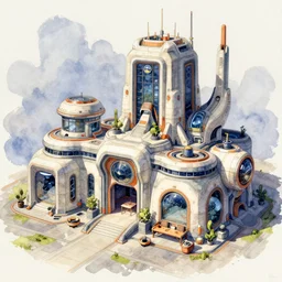 overwatch renaissance building, stylized, exterior, architecture, in watercolor gouache detailed paintings, arcane, insanely detail, artstation, 8 k, futuristic, big medium small, props, furniture and decor, empty, no character