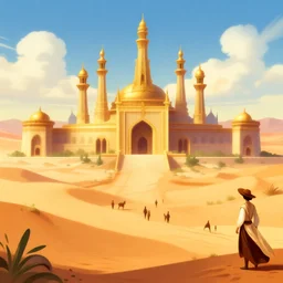 full color fantasy art of a desert kingdom