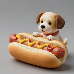 a dog!!!!! in a hotdog bun!!!, anthropomorphic, 3 5 mm f 1. 2 photograph, dof, ketchup mustard, photorealistic, by zdzislaw beksinski and gerard brom