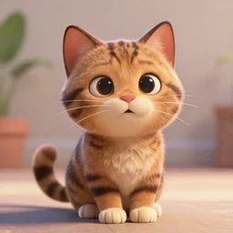 pixar movie, brown tabby cat, 3 d, pixar _ tabby _ cat