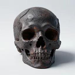 skull made of lava