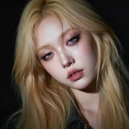 lazy eye melting beautiful hyper photograph of pretty blonde korean girl alice,, dramatic lighting alice in wonderland, dj sura face, artgerm, ilya kuvshinov