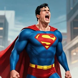 Superman painful yelling<